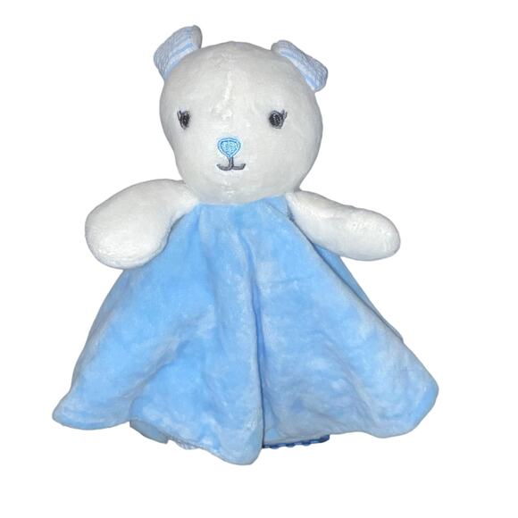 12" Modern Baby Lovey Bunny Rabbit Security Snuggle Blanket Rattle Shower Gift - Picture 8 of 13